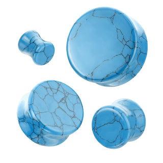Turquoise Double Flare Stone Plug