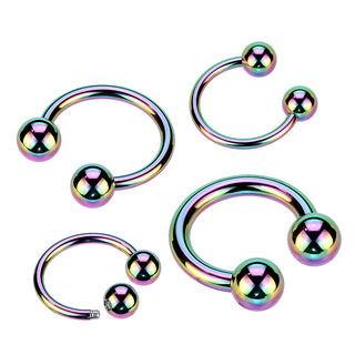 Horseshoe Rings, Surgical Steel (18g-00g)