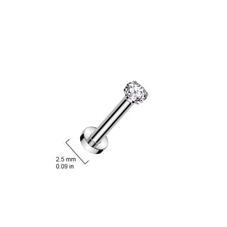 Claw Set Titanium Threadless Stud - Silver