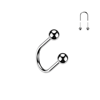 Titanium Threadless U Hoop with Ball End, Silver