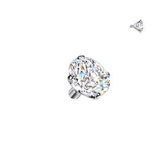 Titanium Internally Threaded Claw Set Round Moissanite Top