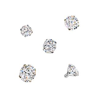 Titanium Internally Threaded Claw Set Round Moissanite Top
