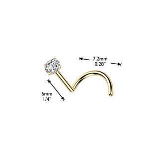 Titanium Moissanite Nose Screw - Silver