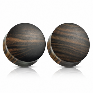 Striped Ebony Wood Double Flare Plug