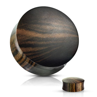 Striped Ebony Wood Double Flare Plug