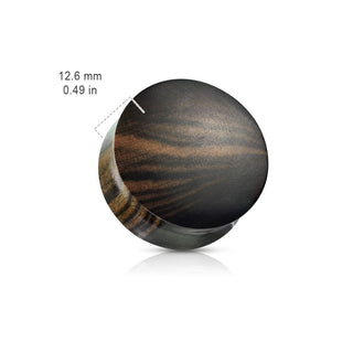 Striped Ebony Wood Double Flare Plug
