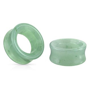 Green Adventurine Double Flare Tunnel (6mm-25mm)