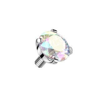Titanium Claw Set CZ End Pieces, Internally Threaded