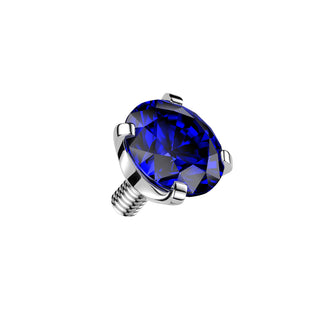 Titanium Claw Set CZ End Pieces, Internally Threaded