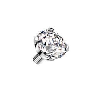 Titanium Claw Set CZ End Pieces, Internally Threaded