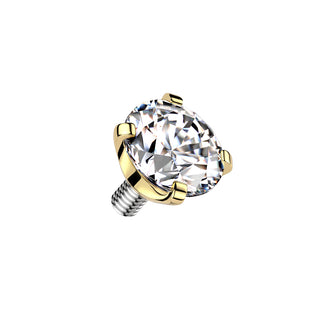 Titanium Claw Set CZ End Pieces, Internally Threaded