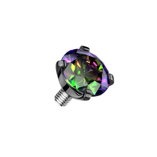 Titanium Claw Set CZ End Pieces, Internally Threaded