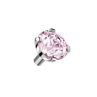 Titanium Claw Set CZ End Pieces, Internally Threaded