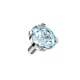 Titanium Claw Set CZ End Pieces, Internally Threaded