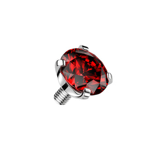 Titanium Claw Set CZ End Pieces, Internally Threaded