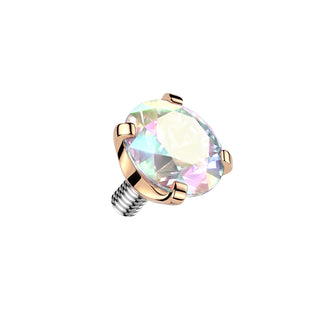 Titanium Claw Set CZ End Pieces, Internally Threaded