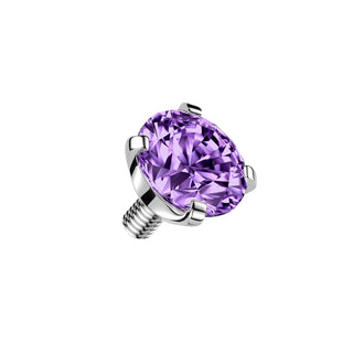 Titanium Claw Set CZ End Pieces, Internally Threaded