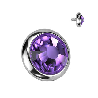 Titanium Crystal End Pieces, Internally Threaded