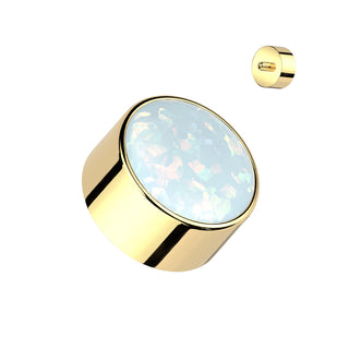 Titanium CZ Bezel Set Tops, Internally Threaded