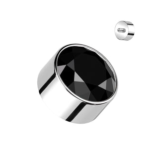 Titanium CZ Bezel Set Tops, Internally Threaded