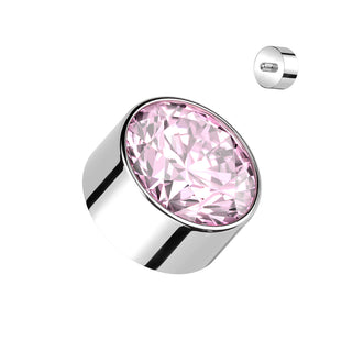 Titanium CZ Bezel Set Tops, Internally Threaded