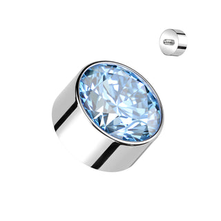 Titanium CZ Bezel Set Tops, Internally Threaded