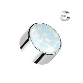 Titanium CZ Bezel Set Tops, Internally Threaded