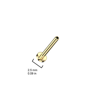 Threadless Titanium Flatback Stud Base - Gold