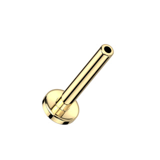 Threadless Titanium Flatback Stud Base - Gold
