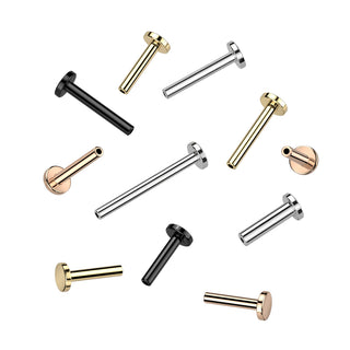 Threadless Rose Gold Titanium Flatback Stud Base