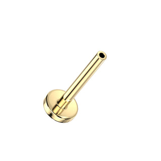 Threadless Titanium Flatback Stud Base - Gold
