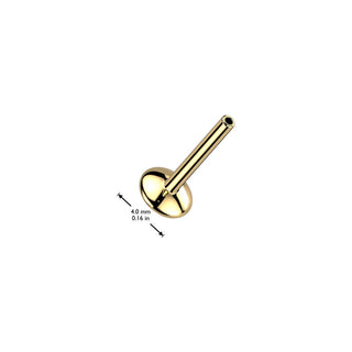 Threadless Titanium Convex Flatback Stud Base - Silver