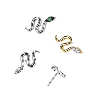 Titanium CZ Snake Push Fit Top