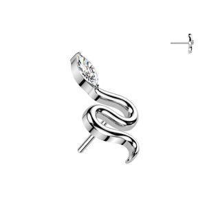 Titanium CZ Snake Push Fit Top