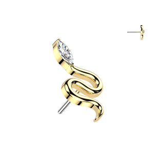 Titanium CZ Snake Push Fit Top