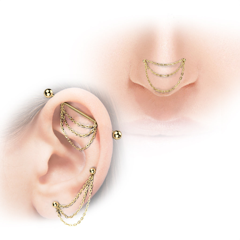 3-Strand Silver Titanium Connector Chain – Highness