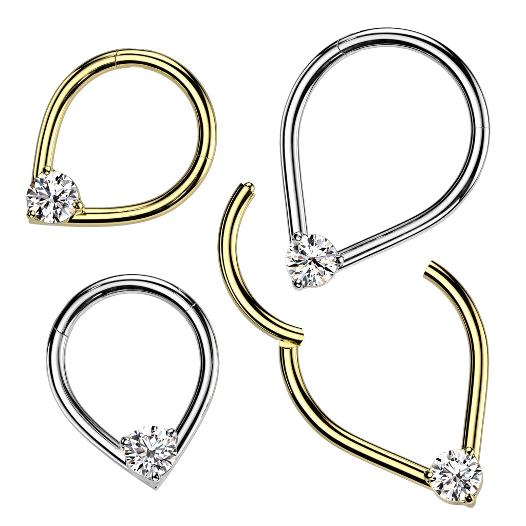 Septum Ring Fake Nose Piercing Target Cubic Zirconia Target