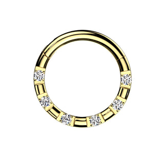 Gold Faceted 6-Stone Hinged Segment Ring (16g)