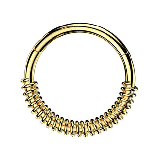 Gold Half Coil Hinged Segment Ring (16g)