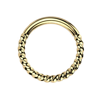 Gold Twist Titanium Segment Ring (16g)