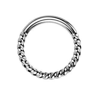 Silver Twist Titanium Segment Ring (16g)