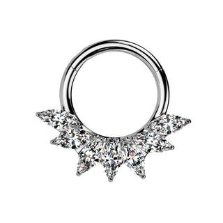 Silver Starburst Titanium Segment Ring (16g)