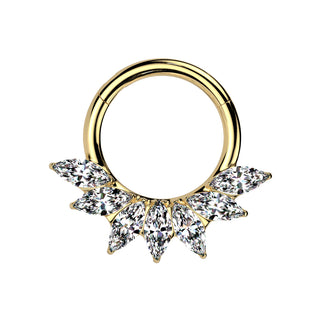 Gold Starburst Titanium Segment Ring (16g)