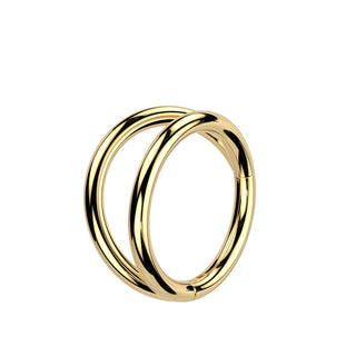 Gold Titanium Double Stack Hinged Segment Ring (16g)