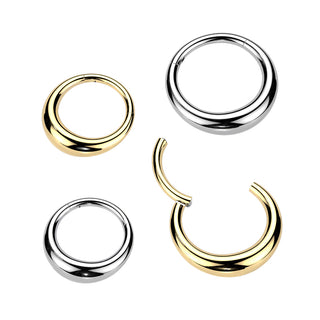 Gold Titanium Puff Hinged Segment Ring (16g)