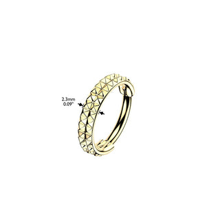 Titanium Double Pyramid Cut Hinged Segment Hoop Ring