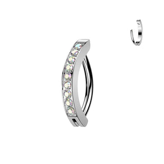 Titanium Hinged Hoop Clicker Eyebrow Ring