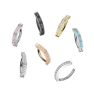 Titanium Hinged Hoop Clicker Eyebrow Ring