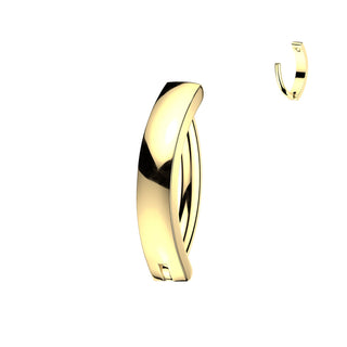 Titanium Hinged Hoop Convex Belly Button Ring