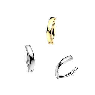 Titanium Hinged Hoop Convex Belly Button Ring